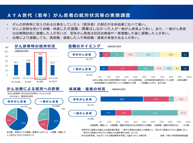 AYA世代（若年）がん患者の就労状況等の実態調査