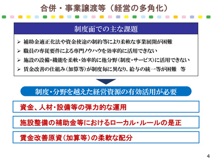 ［介護］ 合併・事業譲渡手続きの「ローカルルール」是正を提言　規制改革WG