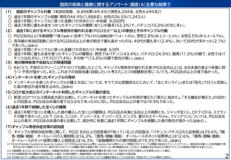 ［健康］ ギャンブルなどへの依存疑い、40歳代男性で多い　厚労省