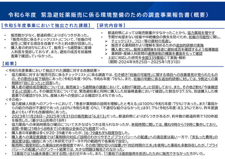 ［医療提供体制］ 緊急避妊薬の試験販売、プロトコル変更の効果あり　厚労省