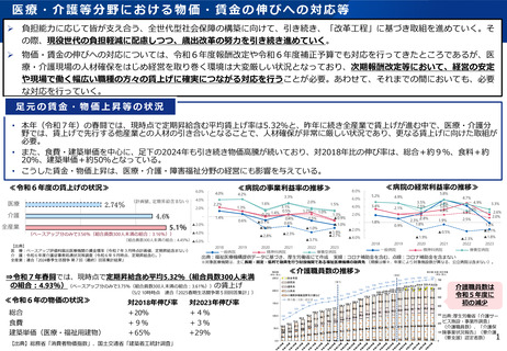 ［診療報酬］ 医療・介護の経営安定化や幅広い職種の賃上げに対応　厚労相