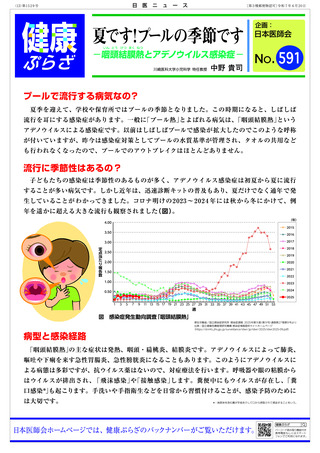 ［感染症］ かつての「プール熱」、咽頭結膜熱が通年で発生　日医
