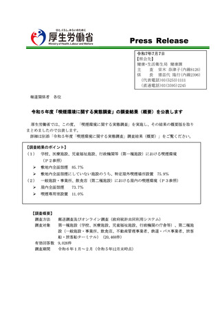 ［医療提供体制］ 敷地内全面禁煙の割合、診療所93.8％・病院100％