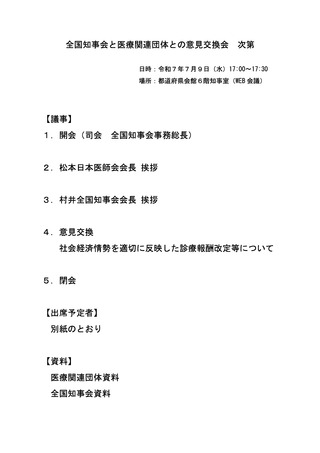 ［診療報酬］ 「社会経済情勢を適切に反映した診療報酬改定」などで意見交換