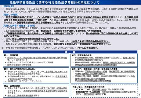 ［医療提供体制］ 新たに策定する急性呼吸器感染症の予防指針案を了承