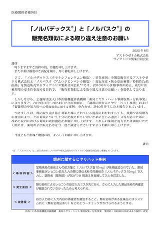 ［医薬品］ 抗がん剤と降圧薬の取り違えに注意喚起　PMDA