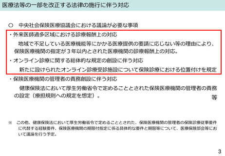 ［診療報酬］ 外来医師過多区域で要請に応じない医療機関への対応を議論