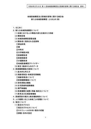 ［医療提供体制］ 新たな地域医療構想、議論の「取りまとめ案」示す　厚労省