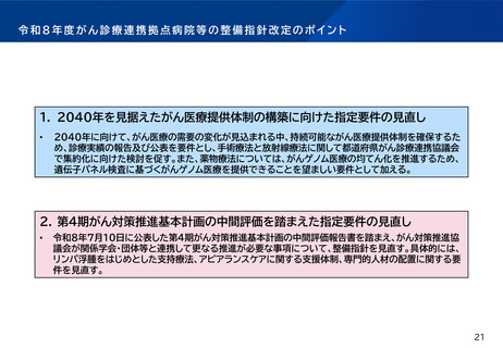 ［がん診療］ がん診療連携拠点病院等の整備指針、改定案をWGが了承