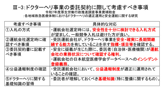［医療提供体制］ ドクターヘリ運営の課題、委託契約時の注意で緩和の可能性