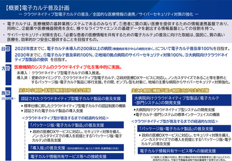 ［医療改革］ 電子カルテ普及計画を公表、厚労省ヘルスケアAX・DX推進本部
