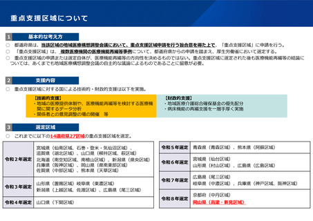 ［医療提供体制］ 重点支援区域に「高梁・新見構想区域」を選定　厚労省
